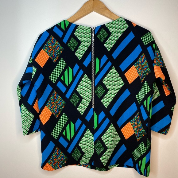 vintage NU retro-top with zip back and cap sleeves - Picture 2 of 3